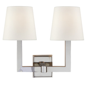 Sconces Double Candle by Visual Comfort Signature ( 268 | SL 2820PN-L Square Tube ) 