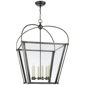 Foyer/Hall Lanterns Glass w/Frame by Visual Comfort Signature ( 268 | CHC 3440BZ-CG Riverside ) 