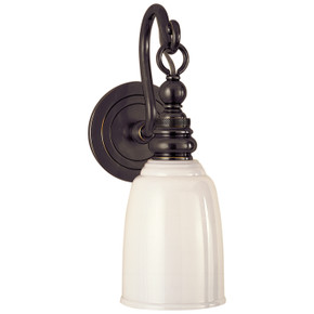 Sconces Single Glass by Visual Comfort Signature ( 268 | SL 2934BZ-WG Boston ) 