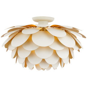 Semi-Flush Mts. Empire/Basket by Visual Comfort Signature ( 268 | CHC 4164WHT/G Cynara ) 