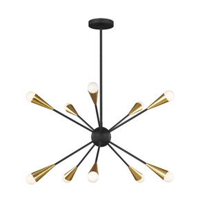 Mid. Chandeliers Starburst by Visual Comfort Studio ( 454 | EC10310MBK Jax ) 