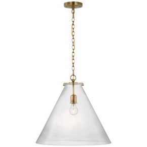 Pendants Glass Down by Visual Comfort Signature ( 268 | TOB 5227HAB/G6-CG Katie Conical ) 