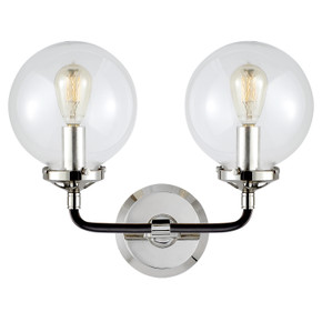 Bathroom Fixtures Two Lights by Visual Comfort Signature ( 268 | S 2026PN/BLK-CG Bistro ) 