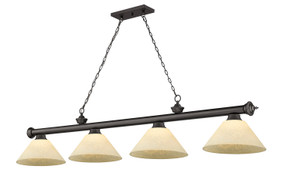 Linear/Island 4 Light + by Z-Lite ( 224 | 2306-4BRZ-AGM14 Cordon ) 
