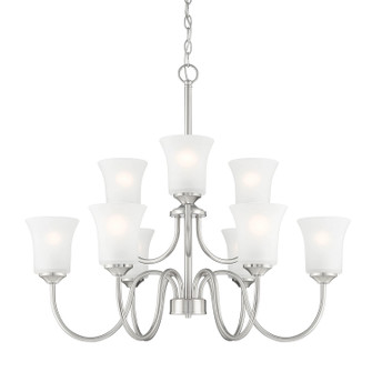 Mid. Chandeliers Glass Up by Designers Fountain ( 43 | D278M-9CH-BN Bronson ) 