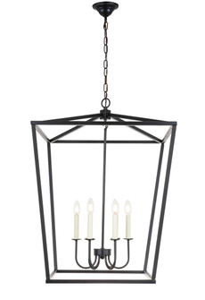 Foyer/Hall Lanterns Open Frame by Elegant Lighting ( 173 | LD6008D24BK Maddox ) 