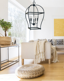 Foyer/Hall Lanterns Open Frame by Framburg ( 8 | 5475 MBLACK Kenmare ) 