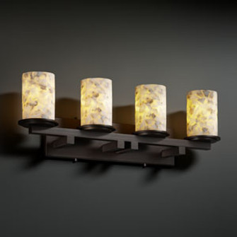 Bathroom Fixtures Four Lights by Justice Designs ( 102 | ALR-8774-10-DBRZ Alabaster Rocks ) 