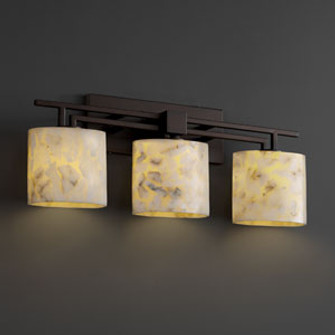 Bathroom Fixtures Three Lights by Justice Designs ( 102 | ALR-8703-30-DBRZ Alabaster Rocks ) 