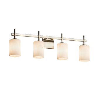 Bathroom Fixtures Four Lights by Justice Designs ( 102 | FSN-8414-10-OPAL-NCKL Fusion ) 