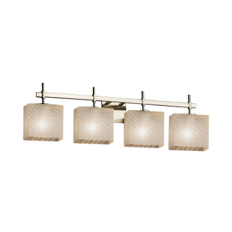 Bathroom Fixtures Four Lights by Justice Designs ( 102 | FSN-8414-55-WEVE-NCKL Fusion ) 