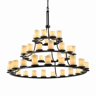 Large Chandeliers Glass Shade by Justice Designs ( 102 | CNDL-8714-14-CREM-DBRZ-LED45-31500 CandleAria ) 