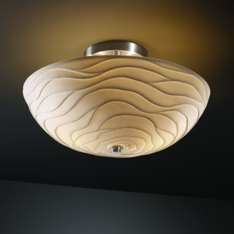 Semi-Flush Mts. Bowl Style by Justice Designs ( 102 | PNA-9690-35-WAVE-NCKL Porcelina ) 