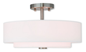 Semi-Flush Mts. Drum Shade by Livex Lighting ( 107 | 51044-91 Meridian ) 