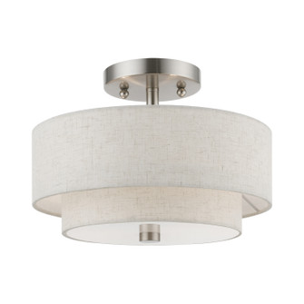 Semi-Flush Mts. Drum Shade by Livex Lighting ( 107 | 51082-91 Meridian ) 