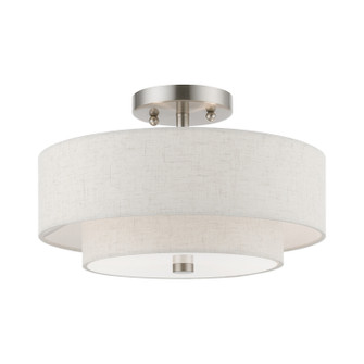 Semi-Flush Mts. Drum Shade by Livex Lighting ( 107 | 51083-91 Meridian ) 