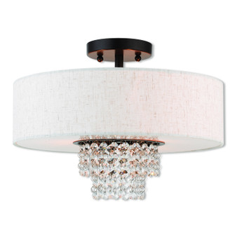 Semi-Flush Mts. Drum Shade by Livex Lighting ( 107 | 51096-92 Carlisle ) 