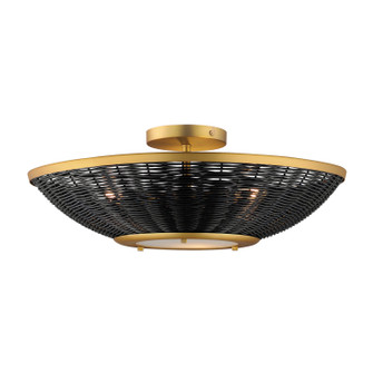 Semi-Flush Mts. Bowl Style by Maxim ( 16 | 14460BRNAB Rattan ) 