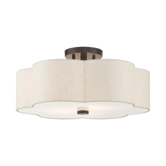 Semi-Flush Mts. Drum Shade by Livex Lighting ( 107 | 58064-92 Solstice ) 