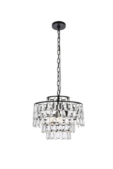 Mini Chandeliers Glass Shade by Elegant Lighting ( 173 | 1102D16BK Mila ) 