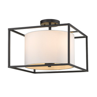 Semi-Flush Mts. Cage by Golden ( 62 | 2243-SF BLK-MWS Manhattan ) 