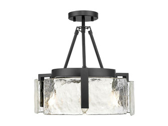 Semi-Flush Mts. Drum Shade by Golden ( 62 | 3164-3SF BLK-HWG Aenon ) 