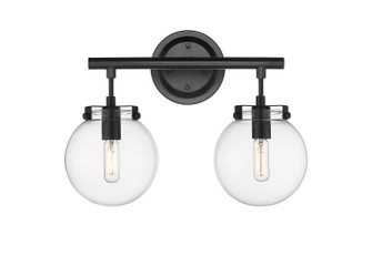 Bathroom Fixtures Two Lights by Innovations ( 405 | 351-2W-BK-CL Auralume ) 