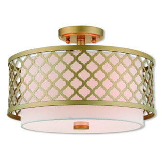 Semi-Flush Mts. Drum Shade by Livex Lighting ( 107 | 41108-33 Arabesque ) 
