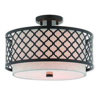 Semi-Flush Mts. Drum Shade by Livex Lighting ( 107 | 41112-92 Arabesque ) 