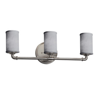 Bathroom Fixtures Three Lights by Justice Designs ( 102 | FAB-8463-10-GRAY-NCKL-LED3-2100 Textile ) 