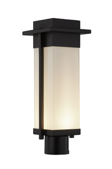 Exterior Post/Pier Head by Justice Designs ( 102 | FSN-7542W-OPAL-MBLK Fusion ) 