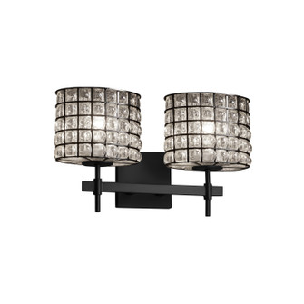 Bathroom Fixtures Two Lights by Justice Designs ( 102 | WGL-8412-30-GRCB-MBLK-LED2-1400 Wire Glass ) 