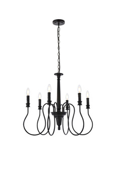 Mid. Chandeliers Candle by Elegant Lighting ( 173 | LD7044D26BK Flynx ) 