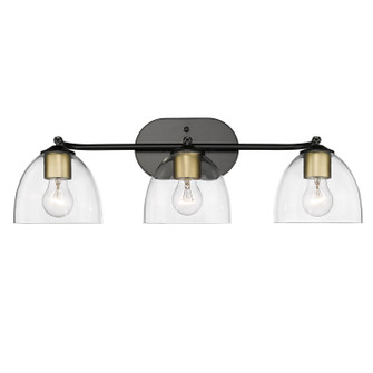 Bathroom Fixtures Three Lights by Golden ( 62 | 6958-BA3 BLK-BCB-CLR Roxie ) 