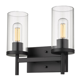 Bathroom Fixtures Two Lights by Golden ( 62 | 7011-BA2 BLK-CLR Winslett ) 