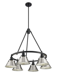 Mid. Chandeliers Metal Shade by Golden ( 62 | 3306-6 BLK-PW Orwell ) 