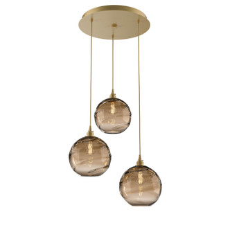 Mini Pendants 3 Light Cluster by Hammerton Studio ( 404 | CHB0047-03-GB-OB-C01-E2 Optic Blown Glass ) 