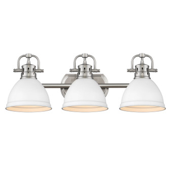 Bathroom Fixtures Three Lights by Golden ( 62 | 3602-BA3 PW-WHT Duncan ) 