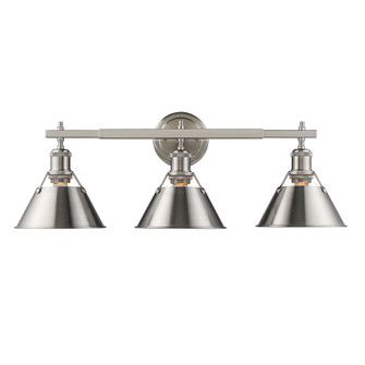 Bathroom Fixtures Three Lights by Golden ( 62 | 3306-BA3 PW-PW Orwell ) 