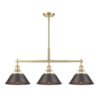 Linear/Island 3 Light Bar by Golden ( 62 | 3306-LP BCB-RBZ Orwell ) 