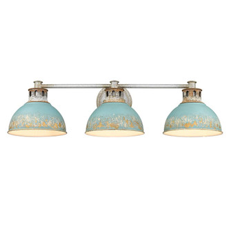 Bathroom Fixtures Three Lights by Golden ( 62 | 0865-BA3 AGV-TEAL Kinsley ) 