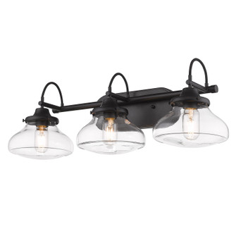 Bathroom Fixtures Three Lights by Golden ( 62 | 3419-BA3 BLK-CLR Nash ) 