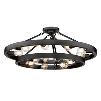 Semi-Flush Mts. Exposed Lamps by Golden ( 62 | 1019-96SF BLK Castile ) 
