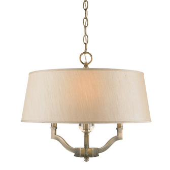 Pendants Drum Shade by Golden ( 62 | 3500-SF AB-PMT Waverly ) 