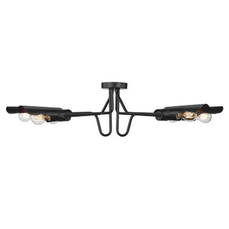 Semi-Flush Mts. Cage by Golden ( 62 | 1040-6SF BLK Newton ) 