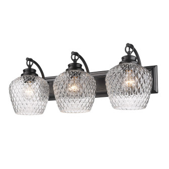 Bathroom Fixtures Three Lights by Golden ( 62 | 1088-BA3 BLK-CLR Adeline ) 