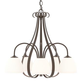 Mid. Chandeliers Glass Down by Hubbardton Forge ( 39 | 101445-SKT-05-GG0001 Sweeping Taper ) 