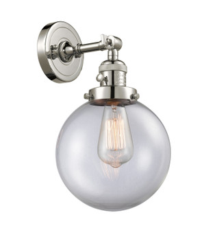 Sconces Single Glass by Innovations ( 405 | 203SW-PN-G202-8-LED Franklin Restoration ) 