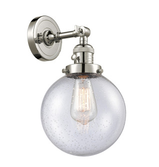 Sconces Single Glass by Innovations ( 405 | 203SW-PN-G204-8-LED Franklin Restoration ) 