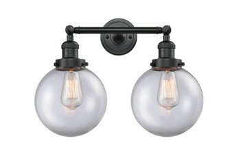Bathroom Fixtures Two Lights by Innovations ( 405 | 208-BK-G202-8-LED Franklin Restoration ) 